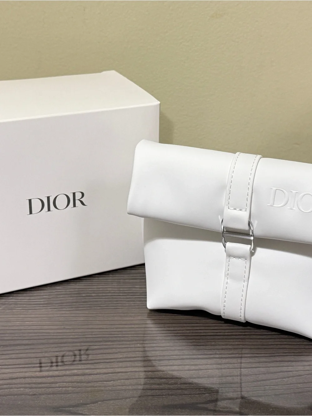 Dior white pouch bag